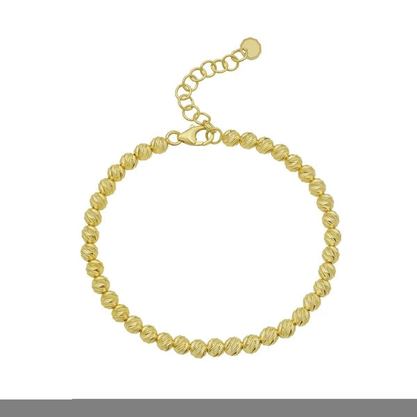 14K 4mm Beaded Bracelet
