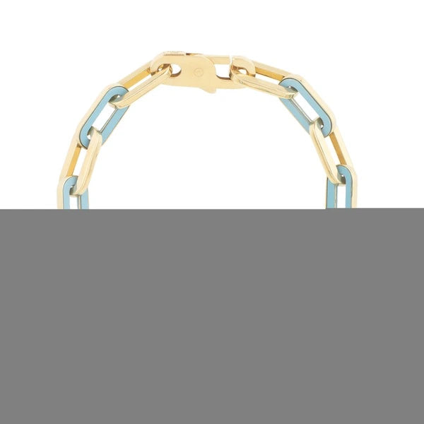 14K Turquoise Paperclip Gem Link Bracelet