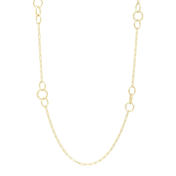 14K Twisted Link Paperclip Necklace