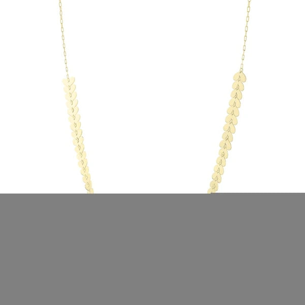 14K Polished Heart Link Chain Bracelet