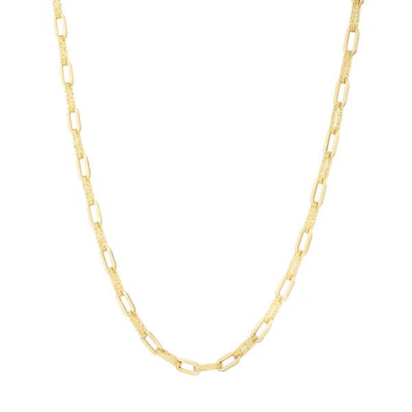 14K 4mm Diamanté Paperclip Necklace