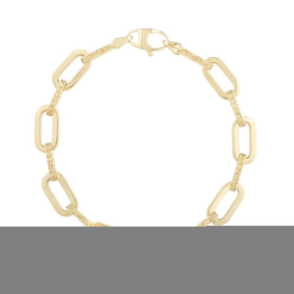 14K 7mm Diamanté Paperclip Bracelet