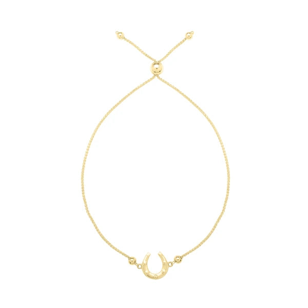 14K Adjustable Heart Bolo Bracelet