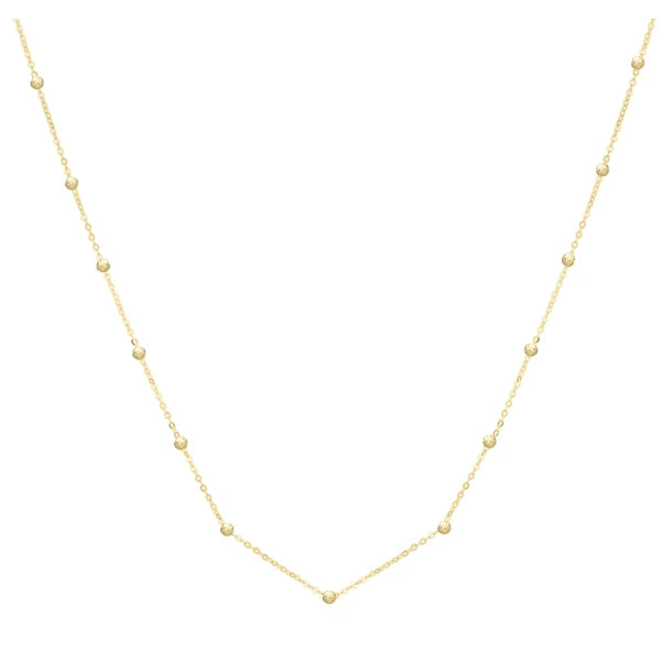 14K Saturn Bead Chain Necklace