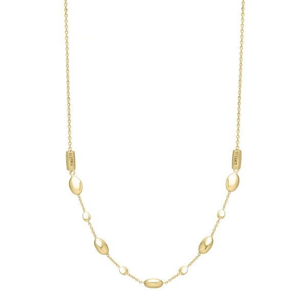 14K Adjustable Puff Pebble Necklace