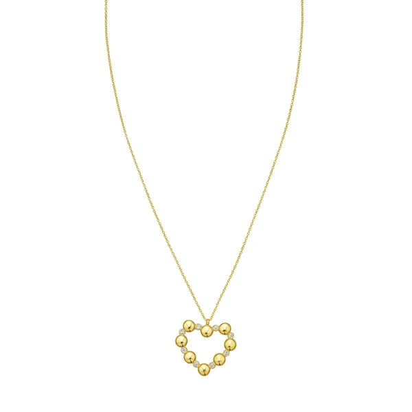 14K Diamond Heart Bauble Necklace