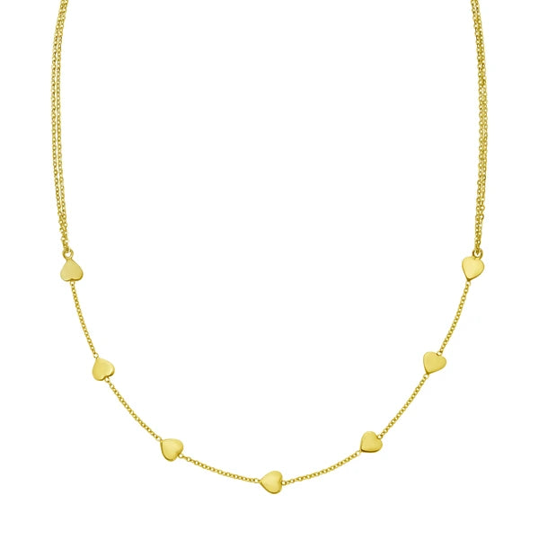 14K Adjustable Heart Link Bracelet