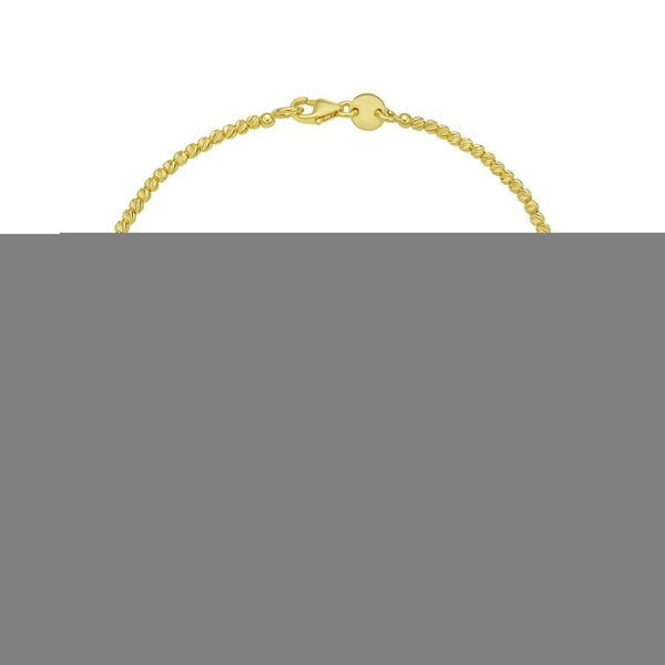 14K Heart Station Bead Bracelet