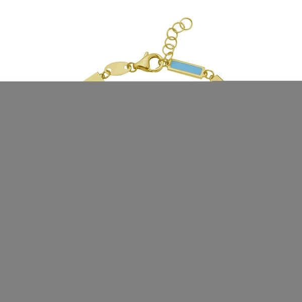 14K Turquoise Rectangle Links Bracelet