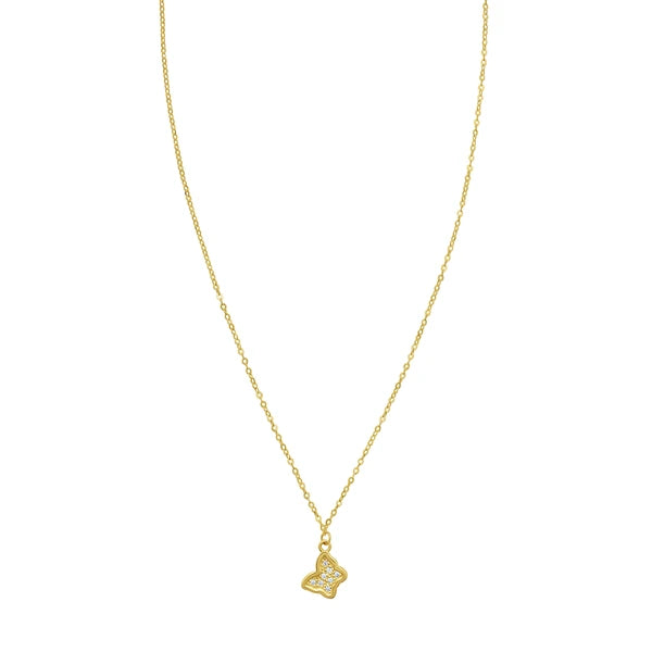 14K Petite Diamond Butterfly Necklace