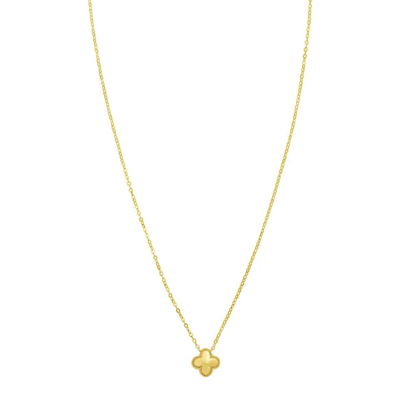 14K Puffed Mini Clover Pendant