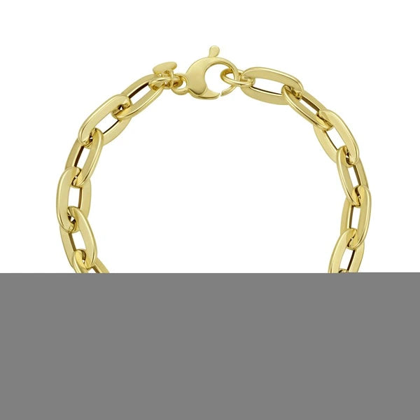 14K Long Mirror Rolo Link Chain