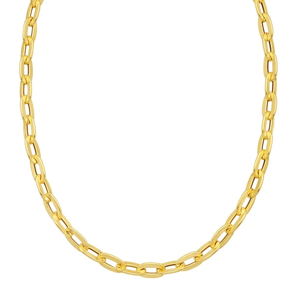 14K Long Mirror Rolo Link Chain