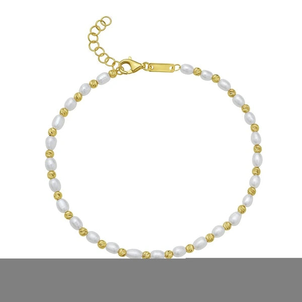 14K Bead & Pearl Bracelet