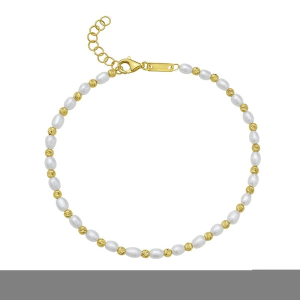 14K Bead & Pearl Bracelet