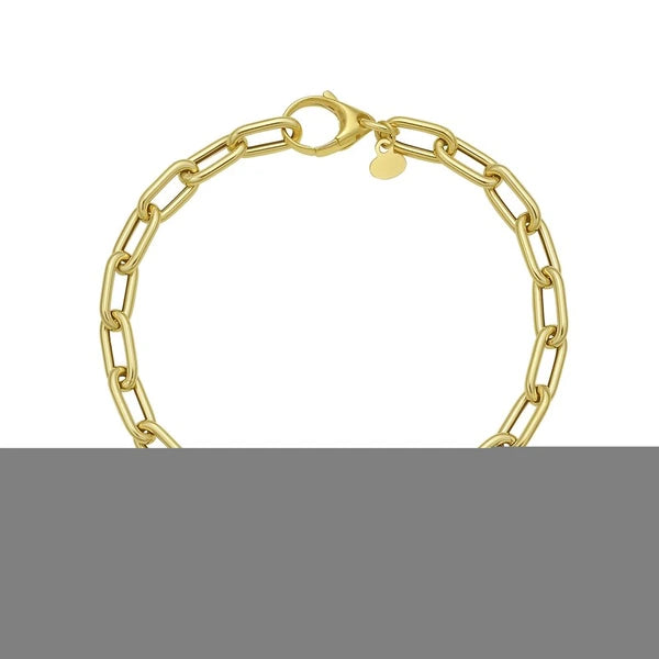 14K Charm Lock Paperclip Chain