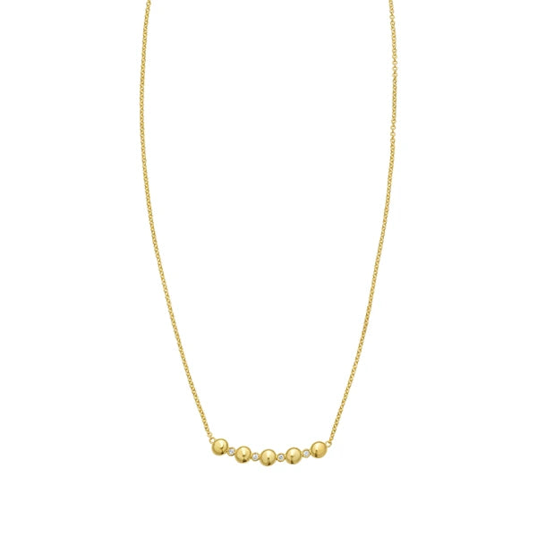 14K Diamond Bar Bauble Necklace