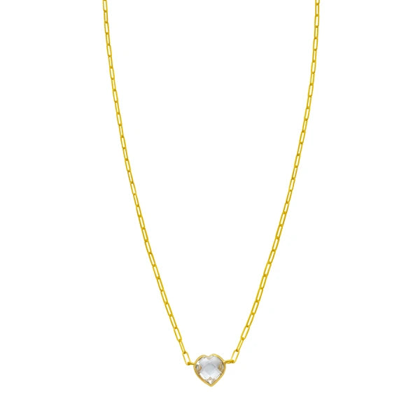 14K White Topaz Heart Bracelet