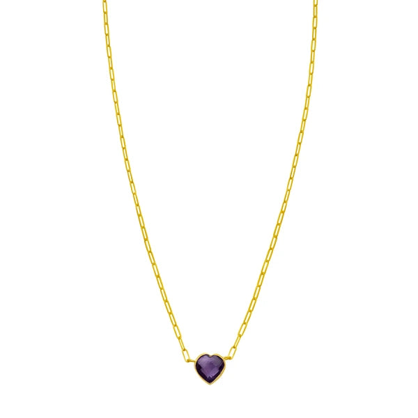 14K Amethyst Heart Bracelet