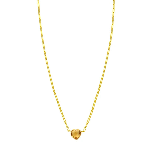 14K Citrine Heart Bracelet