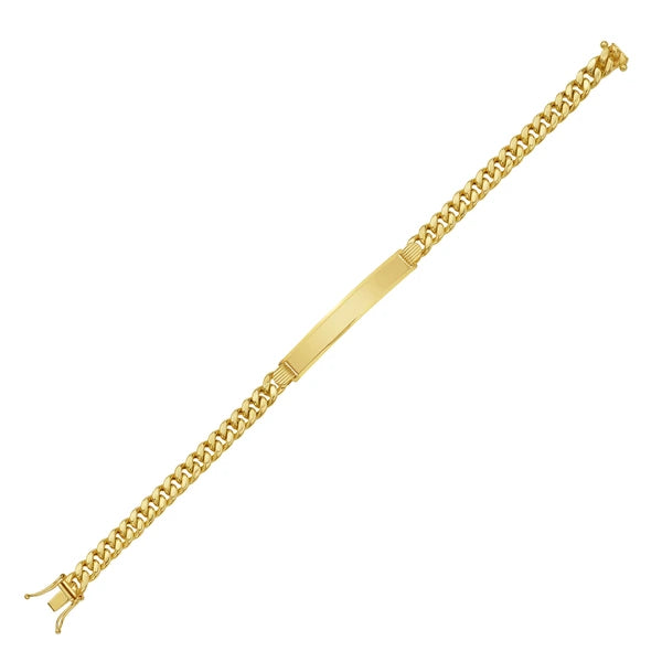 14K Gold 6mm Lite Cuban ID Bracelet