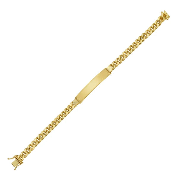 14K Gold 6.6mm  Lite Cuban ID Bracelet
