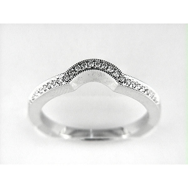 14K W Band 24Rd 0.12Ct
