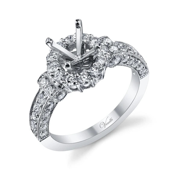 14K W Ring 50Rd 1.26Ct