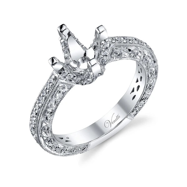 14K W Ring 40Rd 0.42Ct