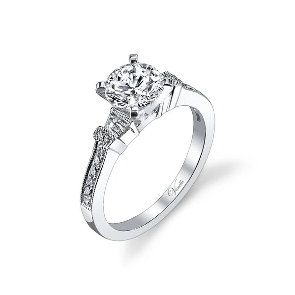 14K W Ring 16Rd 0.12Ct 2Tap 0.13Ct