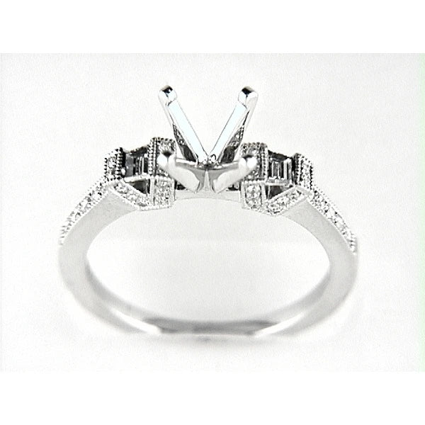 14K W Ring 44Rd 0.22Ct 2Tap 0.18Ct
