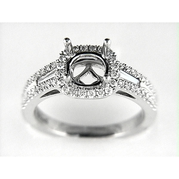 14K W Ring 56Rd 0.41Ct 2Tap 0.11Ct