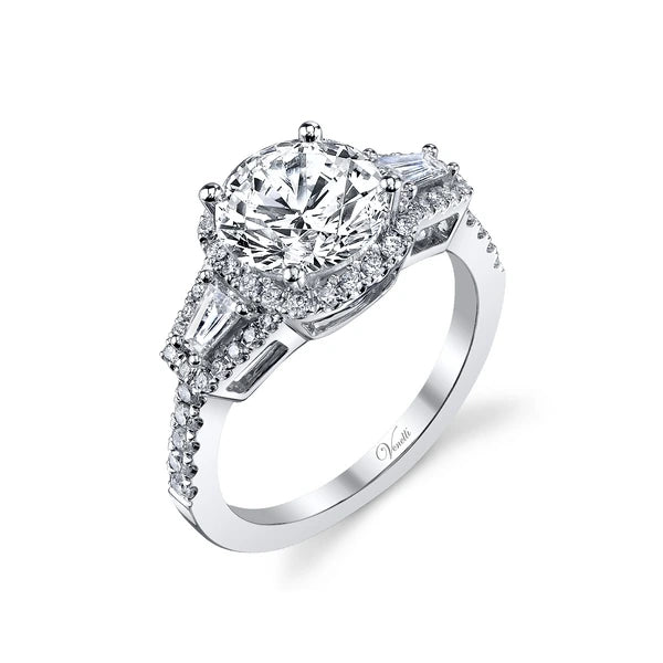 14K W Ring 52Rd 0.43Ct 2Tap 0.20Ct