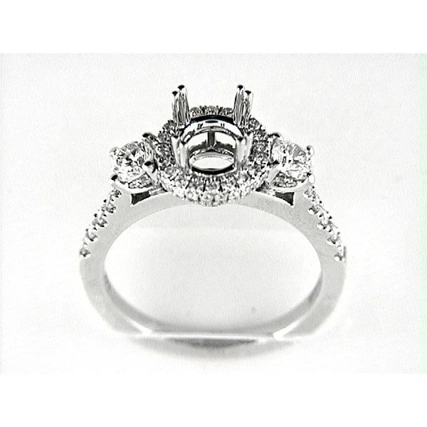 14K W Ring 78Rd 0.95Ct