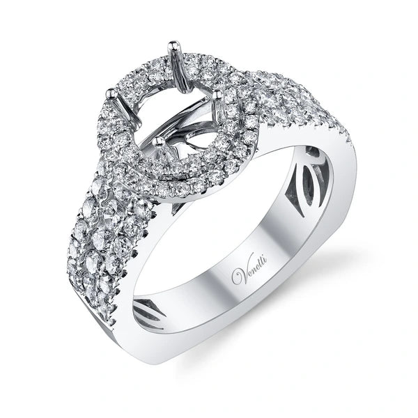 14K W Ring 86Rd 1.23Ct Euro-Shank