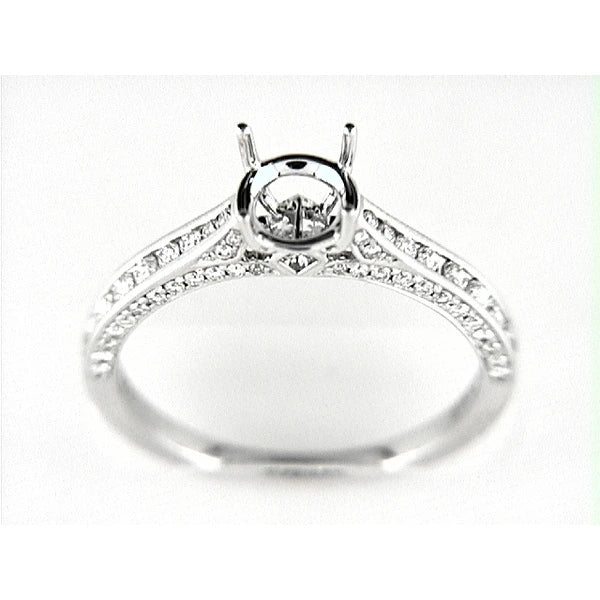 14K W Ring 74Rd 0.47Ct 2Pc 0.04Ct