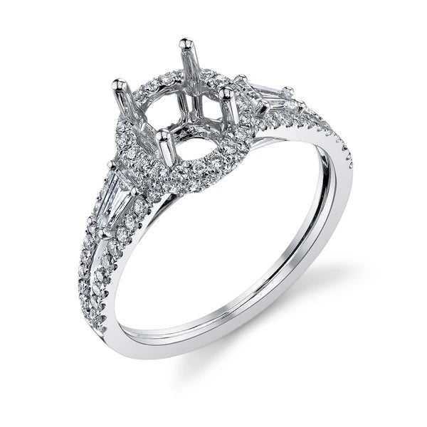 14K W Ring 92Rd 0.62Ct 2Tap 0.15Ct
