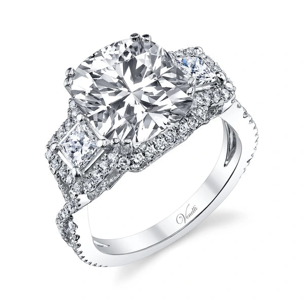 14K W Ring 156Rd 0.69Ct / 2Pc 0.59Ct