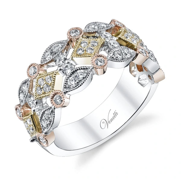 14K Ryw Band 54Rd 0.87Ct