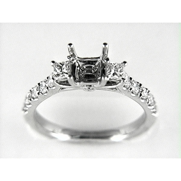 14K W Ring 12Rd 0.53Ct  2Pc 0.28Ct