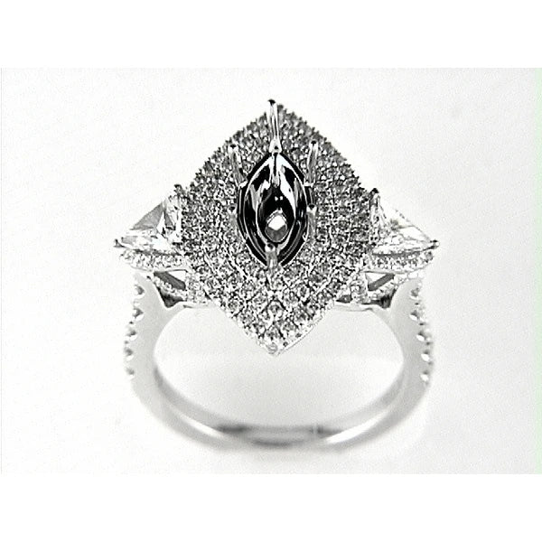 14K W Ring 196Rd 1.09Ct 2Tri 0.55Ct