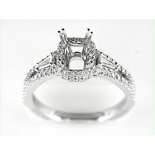 14K W Ring 100Rd 0.51Ct 2Tap 0.15Ct