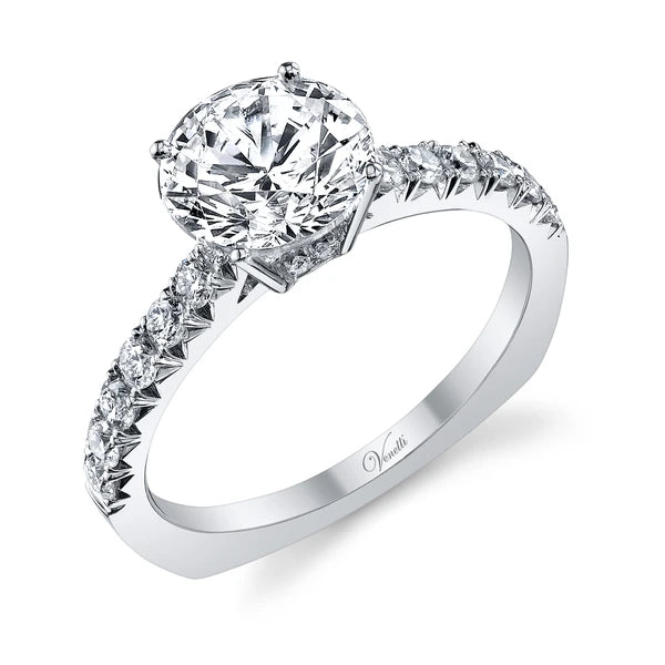 14K W Ring 24Rd 0.50Ct Euro-Shank