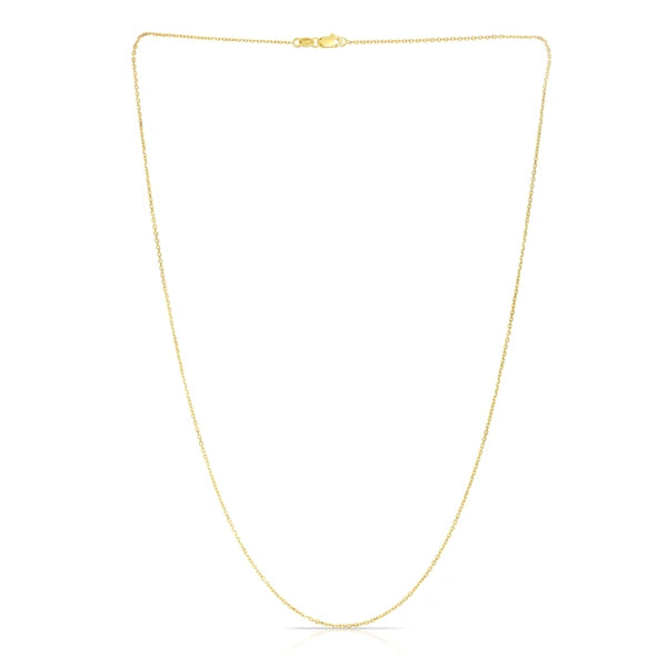14K Gold 0.87mm Diamond Cut Cable Chain