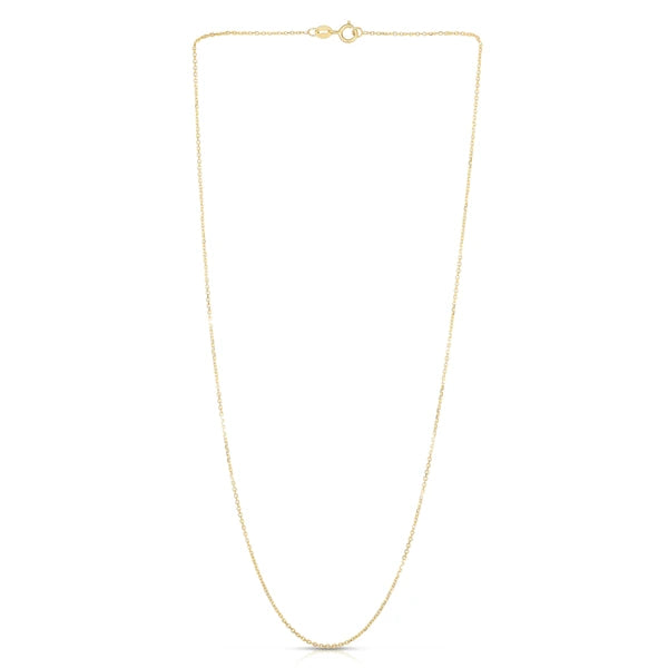14K Gold 1.1mm Diamond Cut Cable Chain