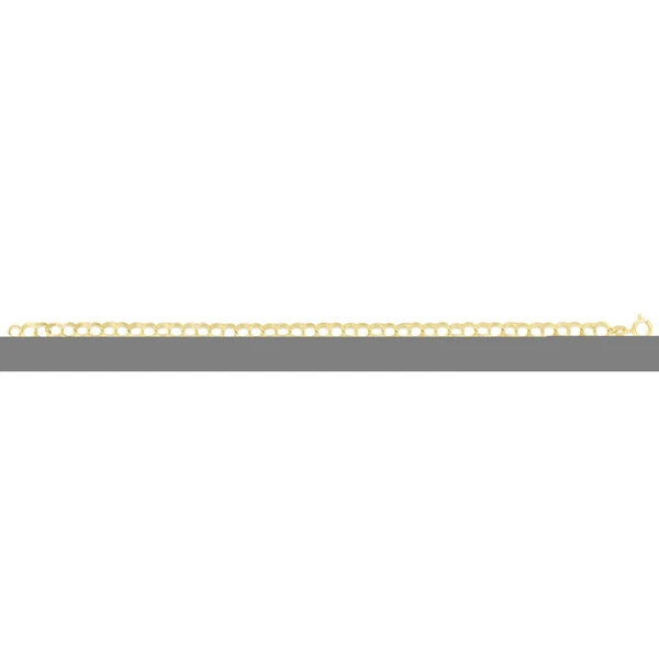 14K Gold Small Double Link Charm Bracelet