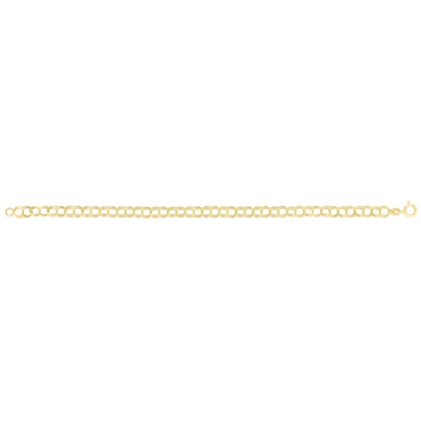 14K Gold Small Double Link Charm Bracelet