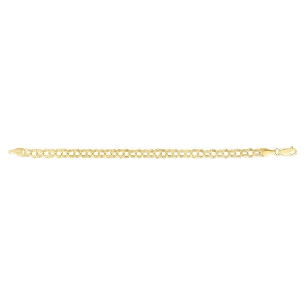 14K Gold Small Double Link Charm Bracelet