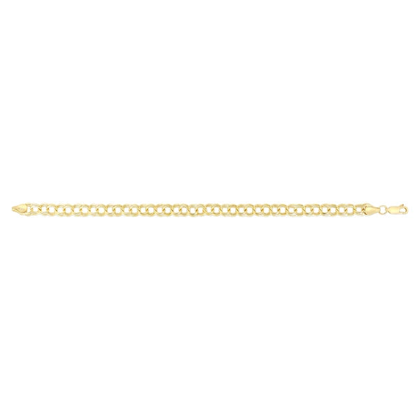 14K Gold Medium Double Link Charm Bracelet