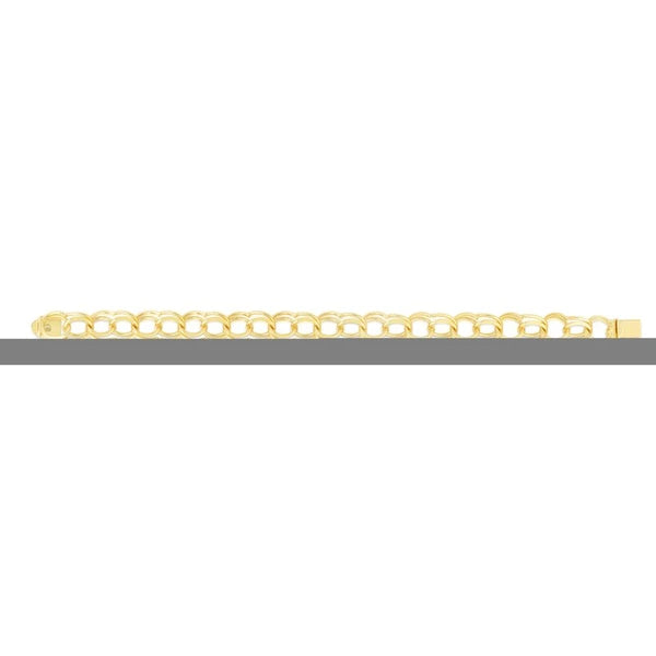 14K Gold 10mm Large Double Link Charm Bracelet